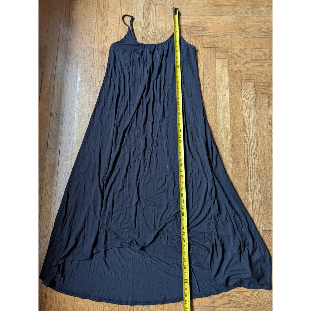 Nicole Miller New York Black High Low Maxi Dress Medium Jersey Pleated Shelf Bra - Picture 9 of 9